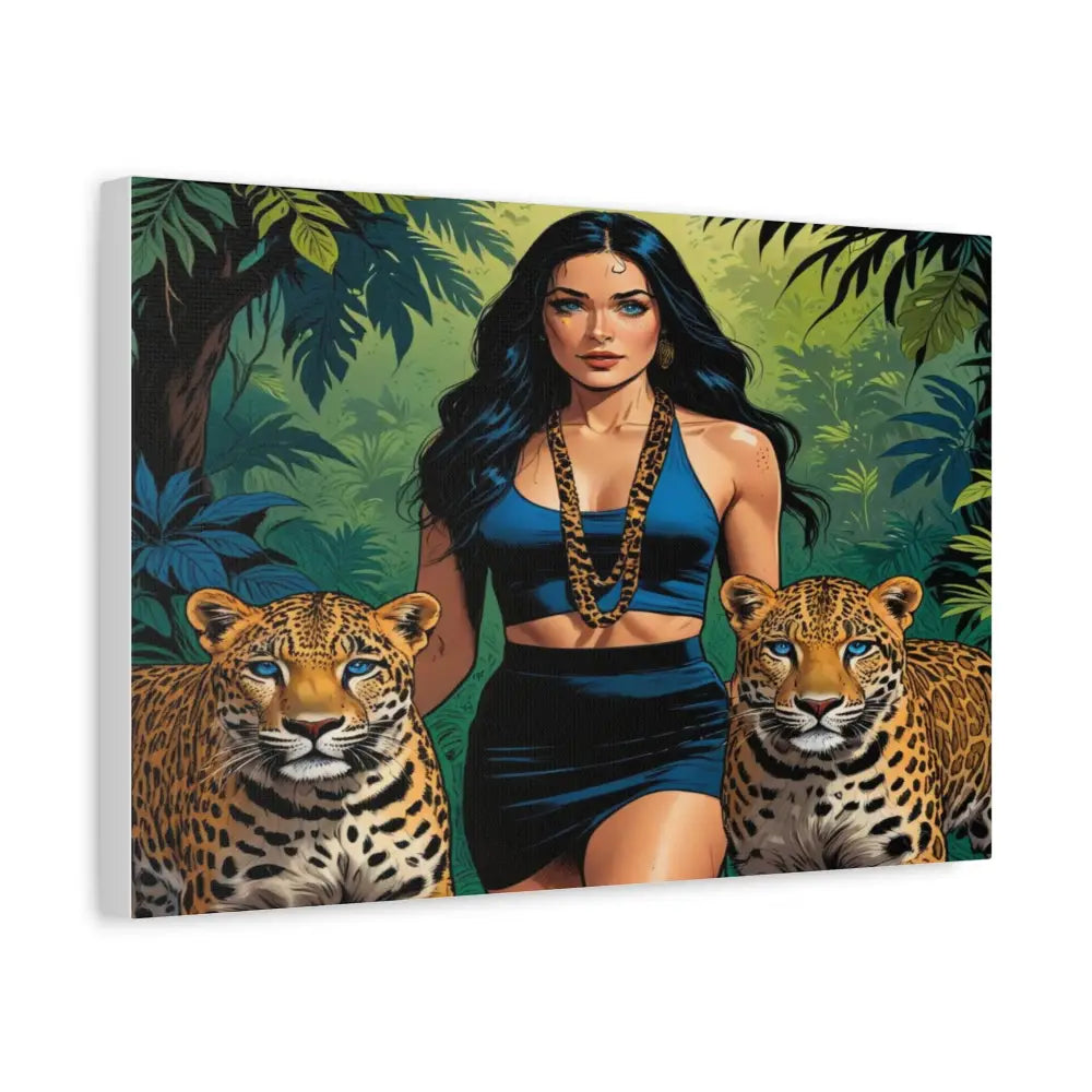 Guardians of the Jungle: Feline Harmony Graphic Novel Wildlife PortraitCanvas Canvas