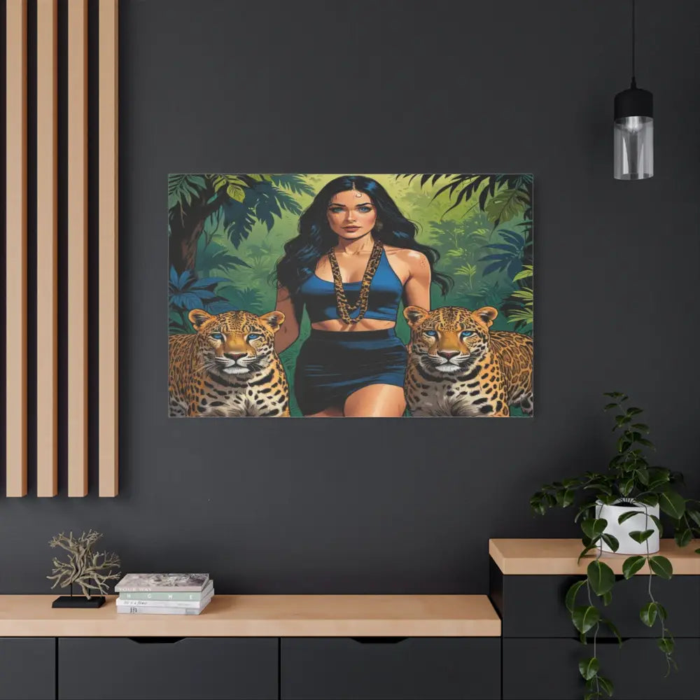 Guardians of the Jungle: Feline Harmony Graphic Novel Wildlife PortraitCanvas Canvas