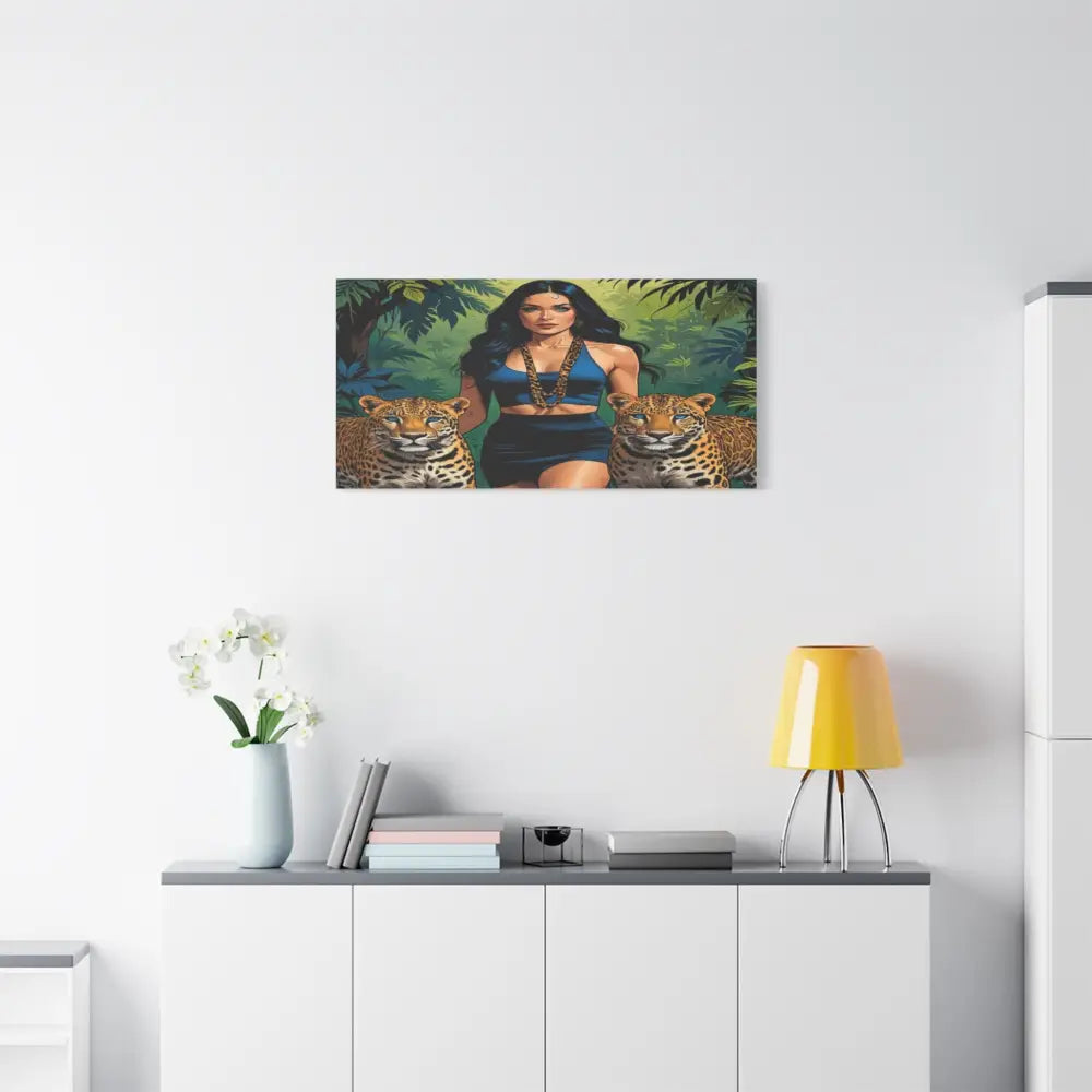 Guardians of the Jungle: Feline Harmony Graphic Novel Wildlife PortraitCanvas Canvas