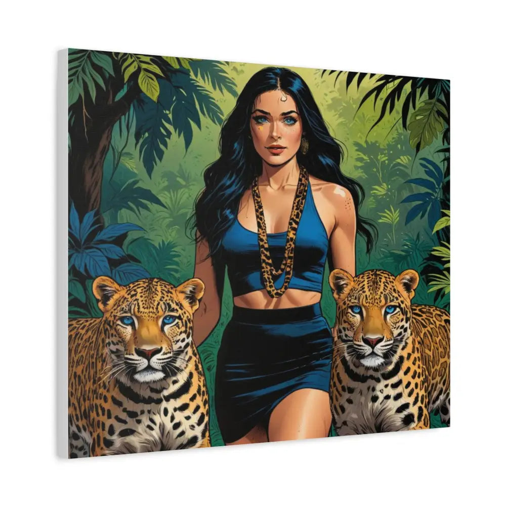 Guardians of the Jungle: Feline Harmony Graphic Novel Wildlife PortraitCanvas Canvas