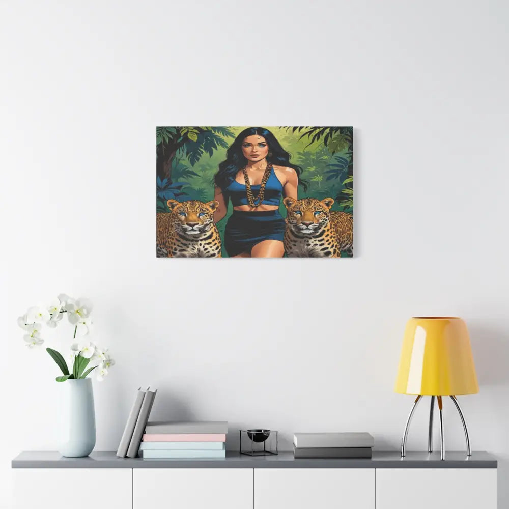 Guardians of the Jungle: Feline Harmony Graphic Novel Wildlife PortraitCanvas Canvas