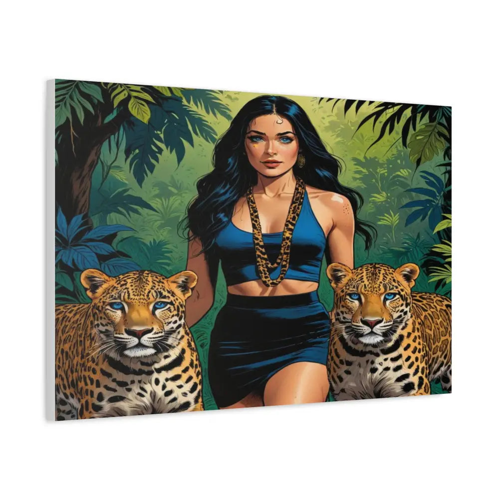 Guardians of the Jungle: Feline Harmony Graphic Novel Wildlife PortraitCanvas Canvas