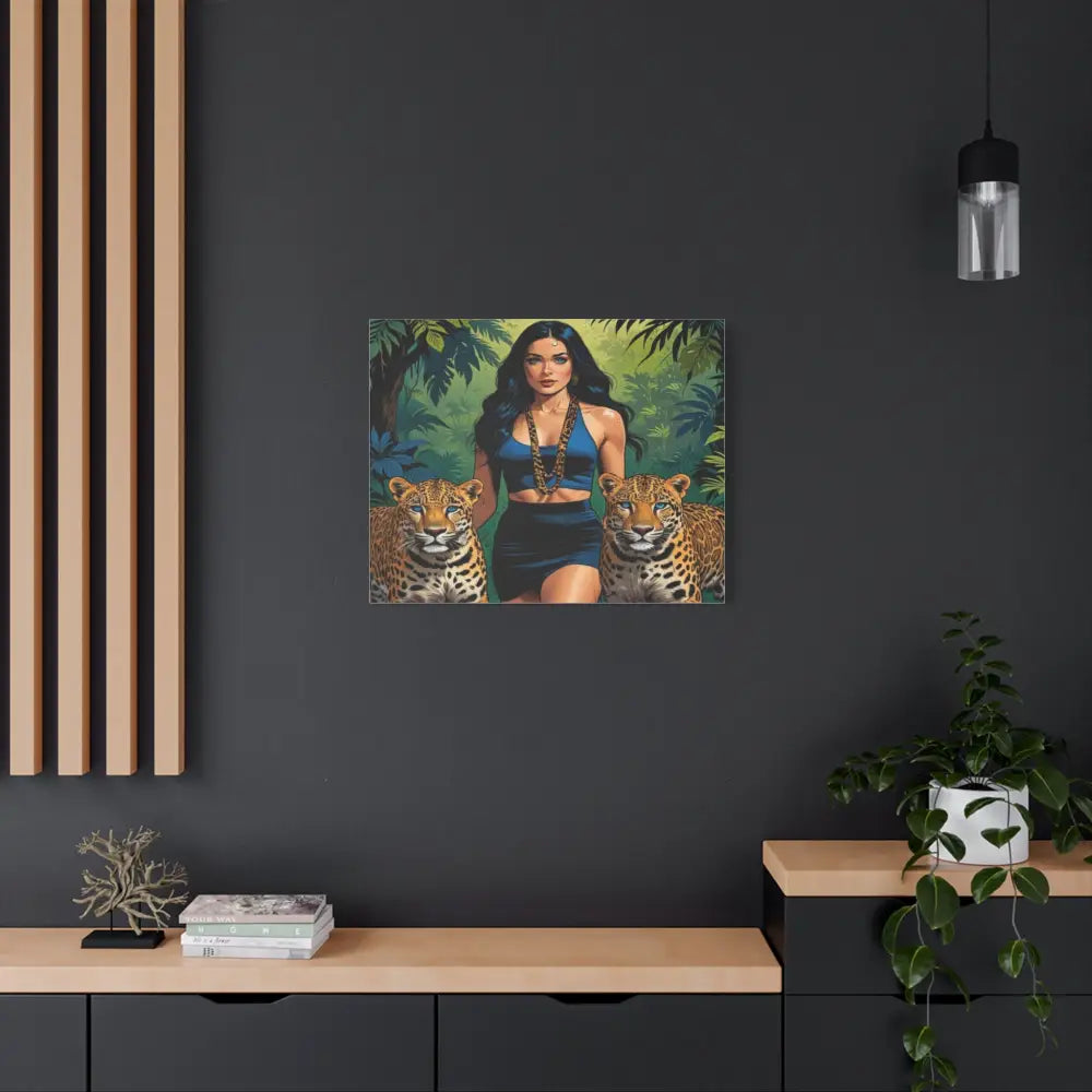Guardians of the Jungle: Feline Harmony Graphic Novel Wildlife PortraitCanvas Canvas