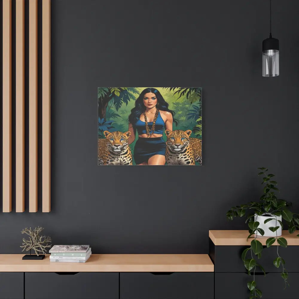 Guardians of the Jungle: Feline Harmony Graphic Novel Wildlife PortraitCanvas Canvas