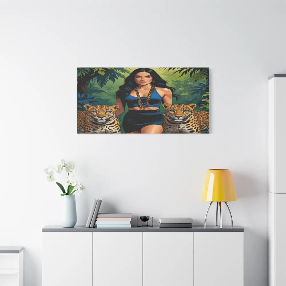 Guardians of the Jungle: Feline Harmony Graphic Novel Wildlife PortraitCanvas Canvas
