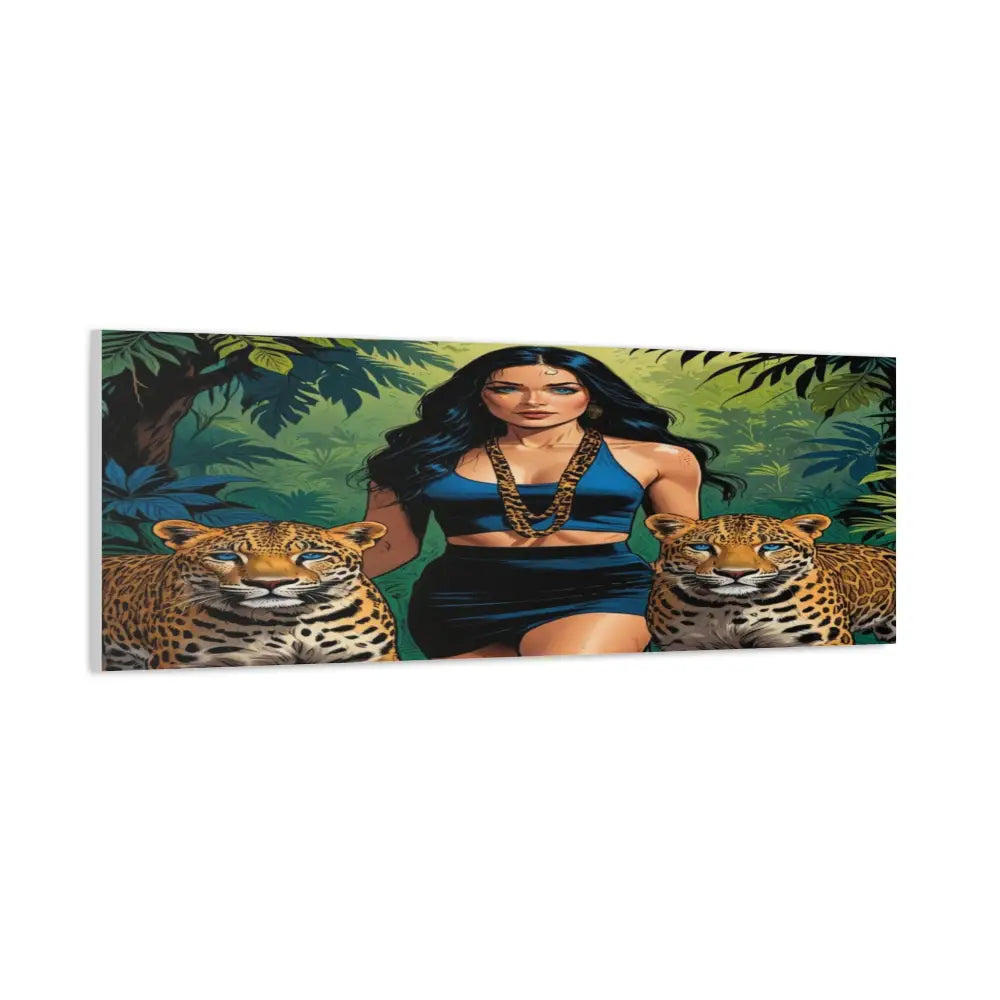 Guardians of the Jungle: Feline Harmony Graphic Novel Wildlife PortraitCanvas Canvas