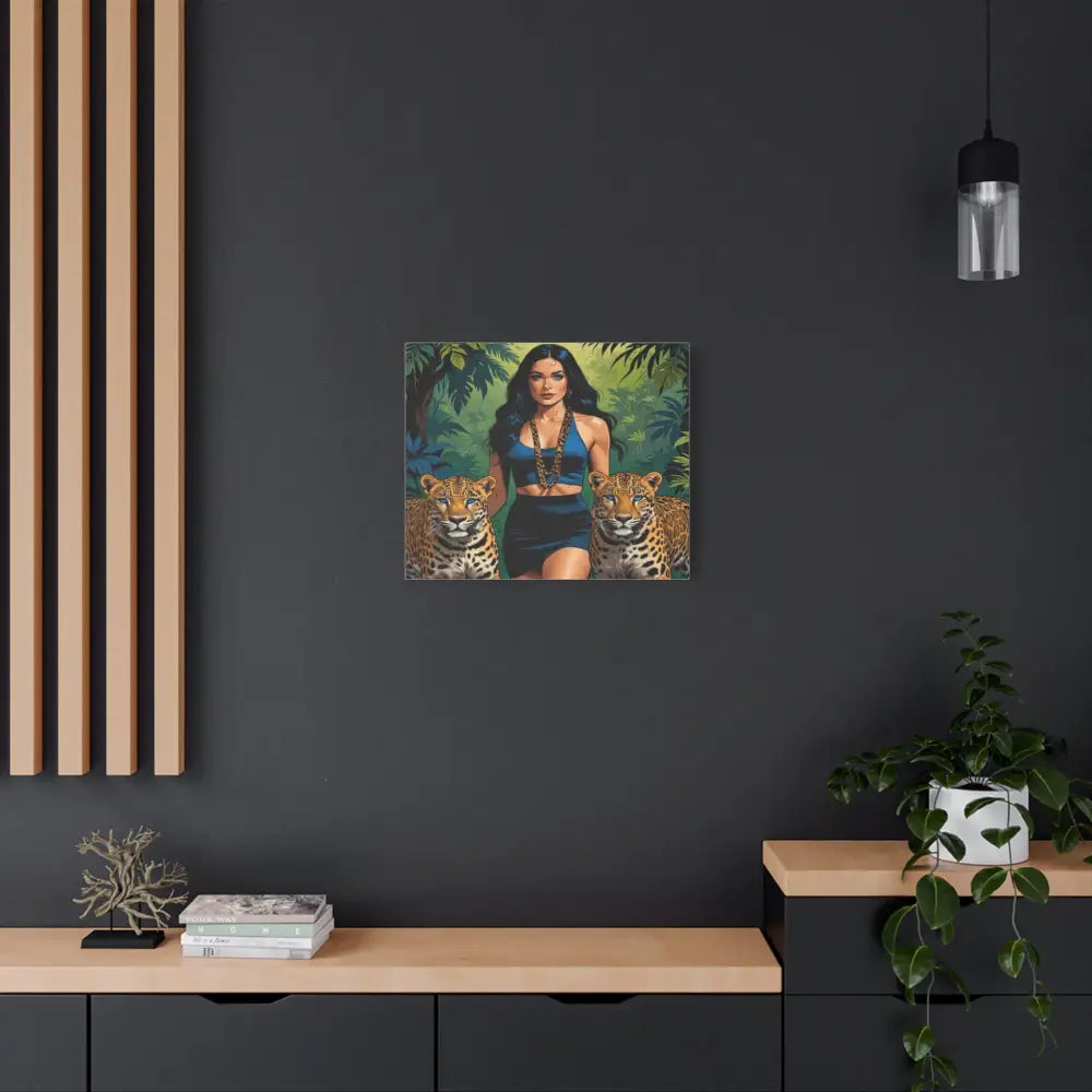 Guardians of the Jungle: Feline Harmony Graphic Novel Wildlife PortraitCanvas Canvas