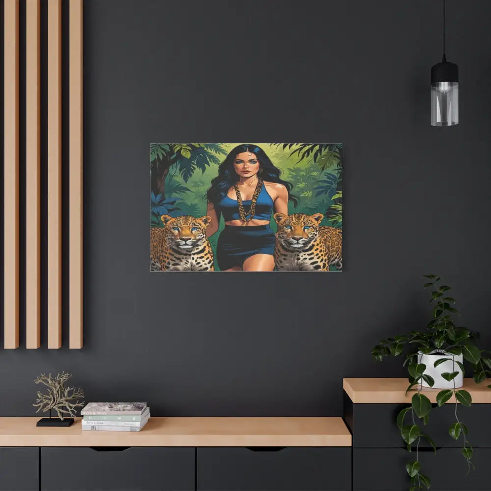 Guardians of the Jungle: Feline Harmony Graphic Novel Wildlife PortraitCanvas Canvas
