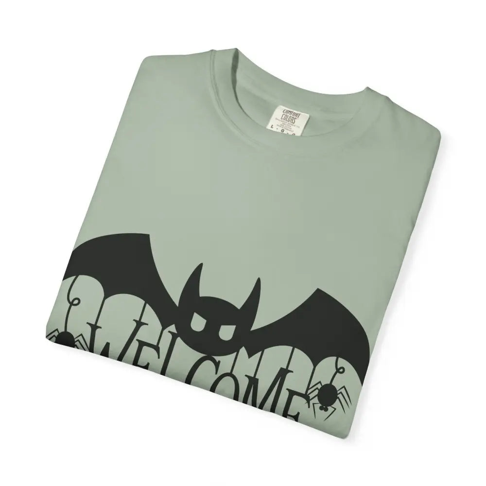 Halloween-Themed Unisex T-Shirt with Spooky Welcome Design Perfect for Fall Costume Parties Gift for Halloween Lovers