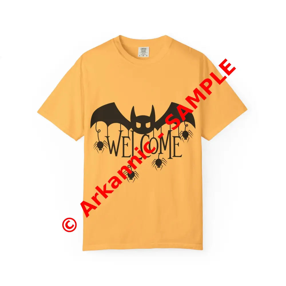 Halloween-Themed Unisex T-Shirt with Spooky Welcome Design Perfect for Fall Costume Parties Gift for Halloween Lovers