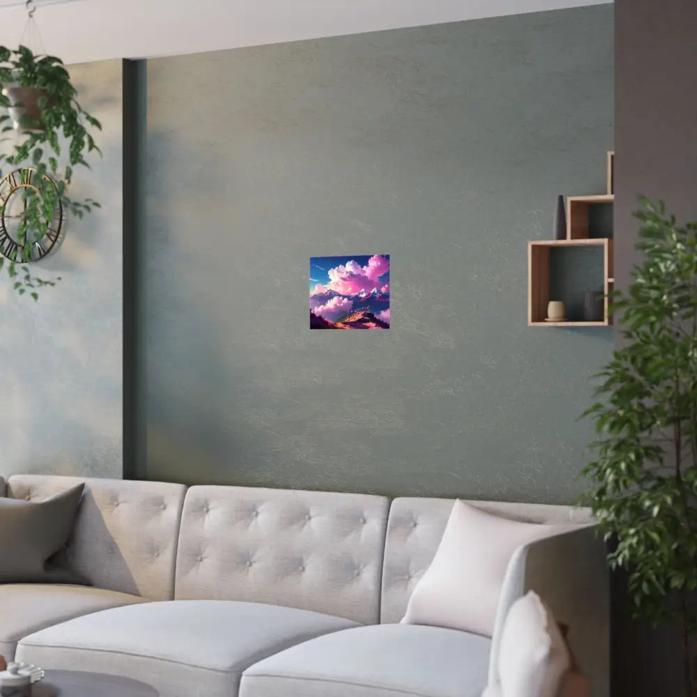 Himalayan Dreamscape: Ethereal Mountain Panorama Surreal Alpine Illumination Poster Poster