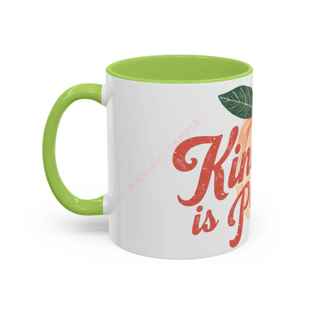 Kindness Is Peachy Coffee Mug | Positive Quote Mug | Cute Peach Design Cup for Coffee & Tea Lovers Mug