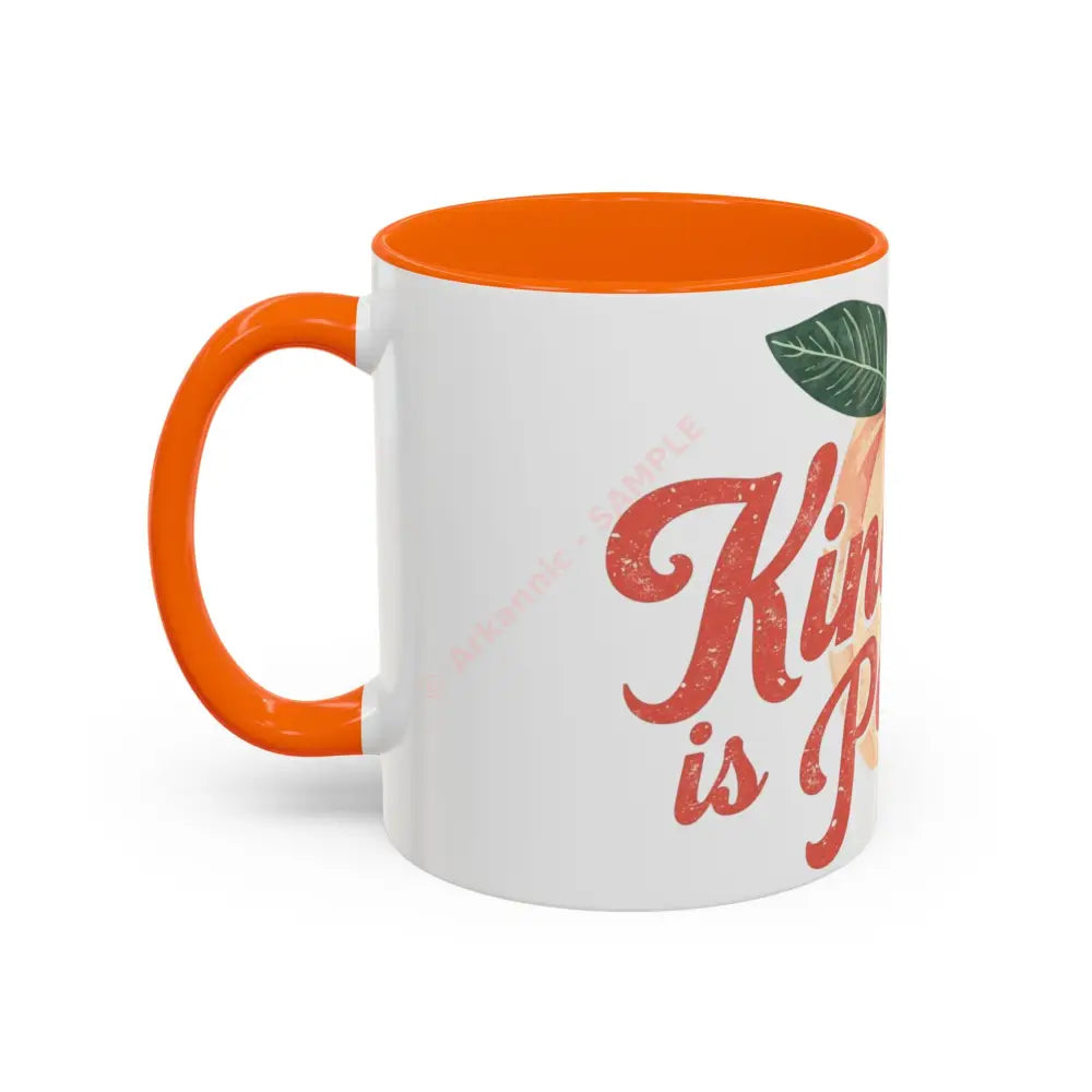 Kindness Is Peachy Coffee Mug | Positive Quote Mug | Cute Peach Design Cup for Coffee & Tea Lovers Mug