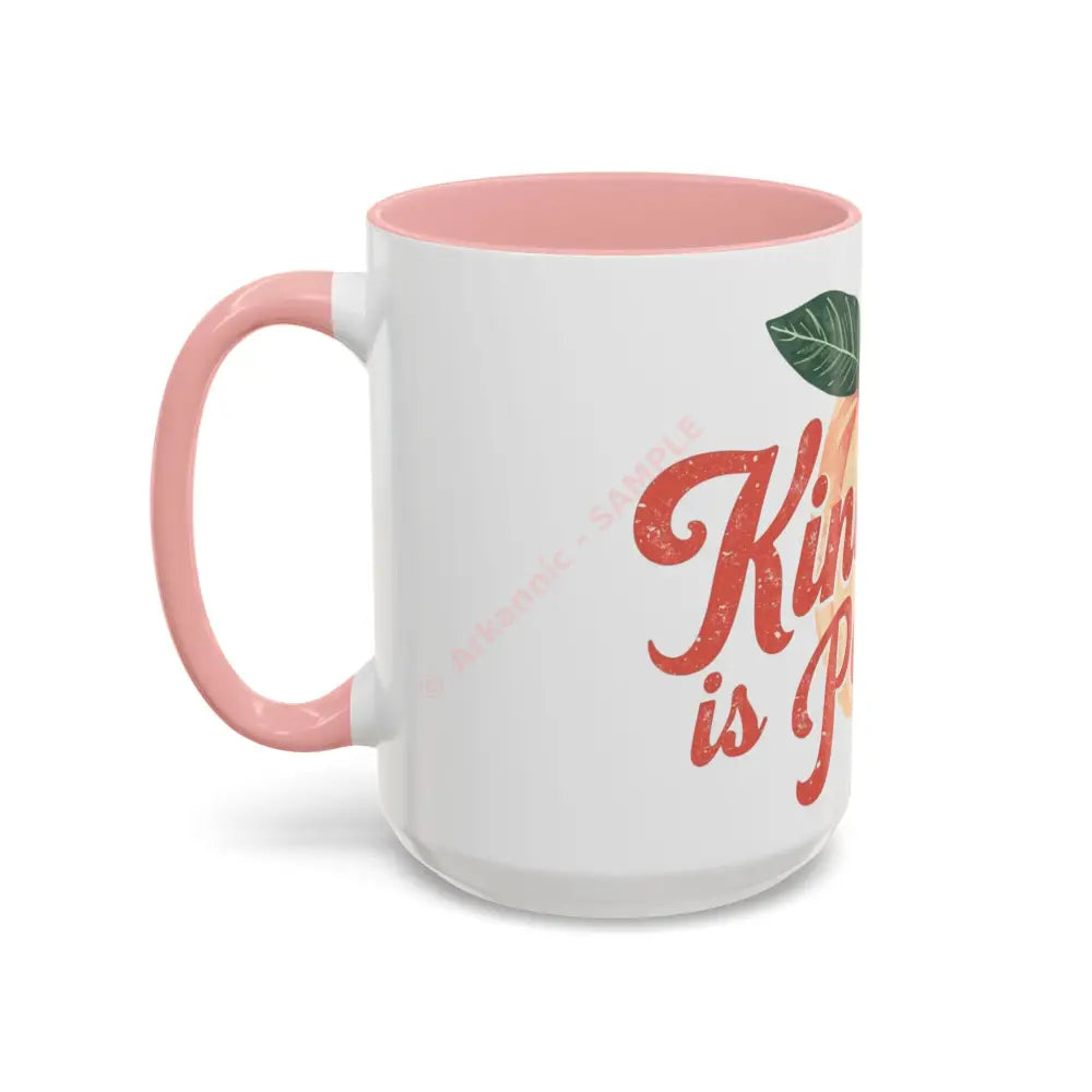 Kindness Is Peachy Coffee Mug | Positive Quote Mug | Cute Peach Design Cup for Coffee & Tea Lovers Mug