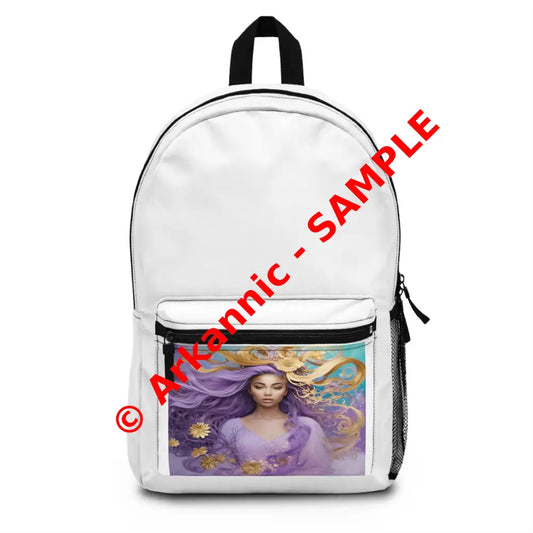 Lavender Dreams: Ethereal Portrait of a Magical Woman Fantasy Illustration Backpack One size Bags