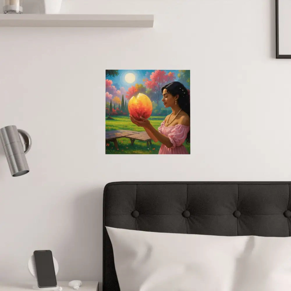 Luminous Reverie: Mystical Moonlit Maiden Ethereal Autumn Landscape Hyper-Realistic Fantasy Poster Poster