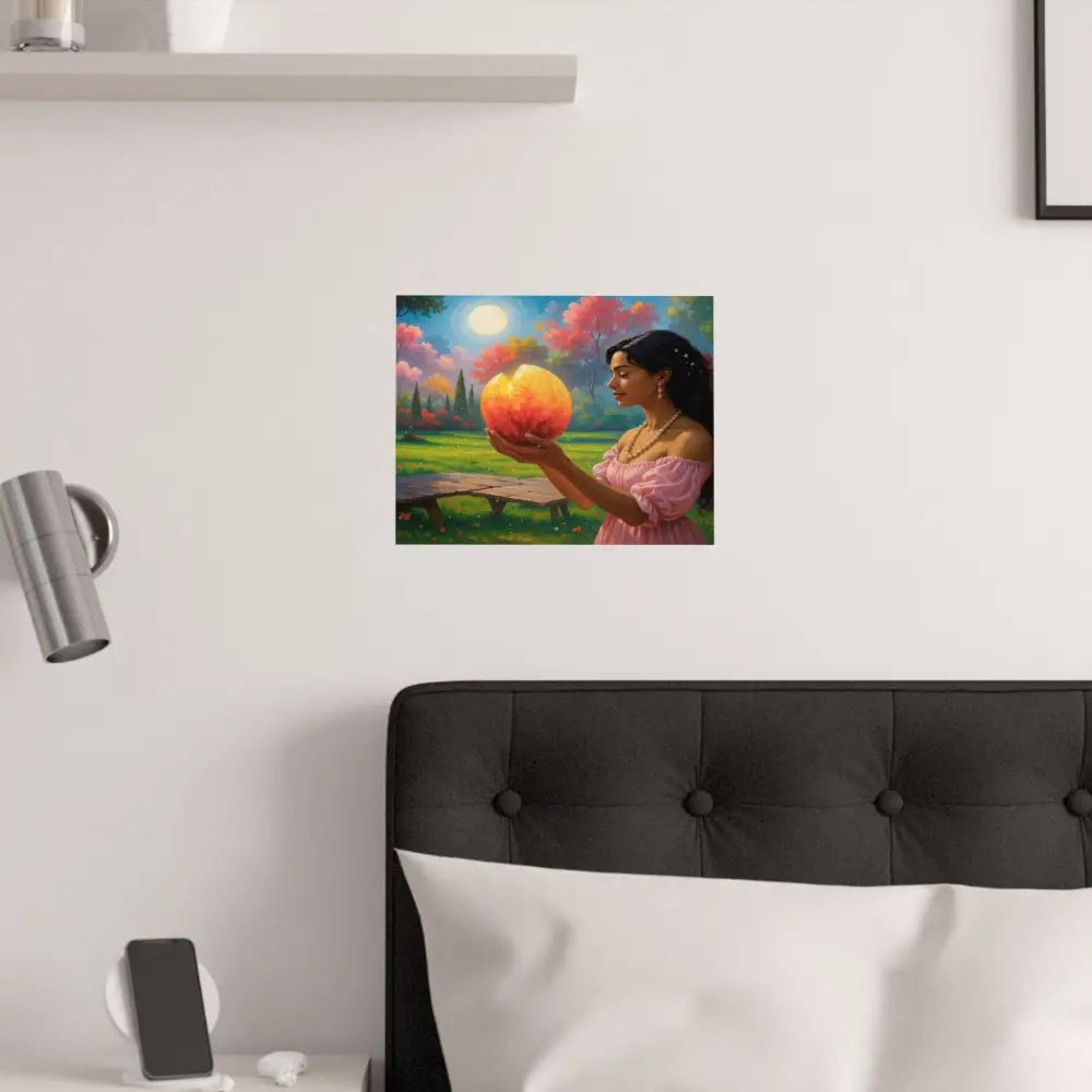 Luminous Reverie: Mystical Moonlit Maiden Ethereal Autumn Landscape Hyper-Realistic Fantasy Poster Poster