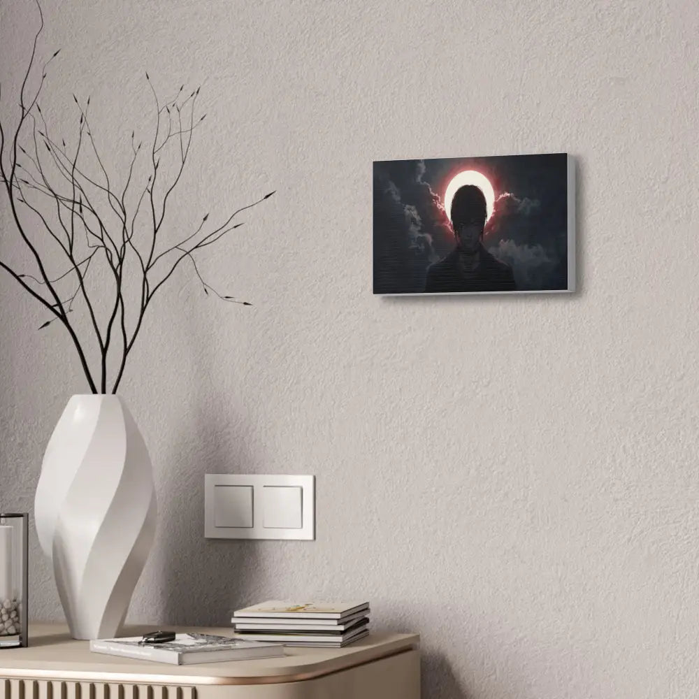 Lunar Solitude: Moonlight Silhouette Dark Fantasy Digital Art Canvas Print Canvas