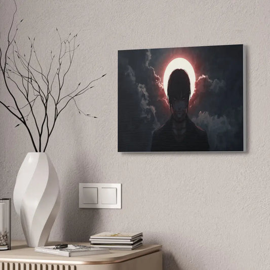 Lunar Solitude: Moonlight Silhouette Dark Fantasy Digital Art Canvas Print Canvas