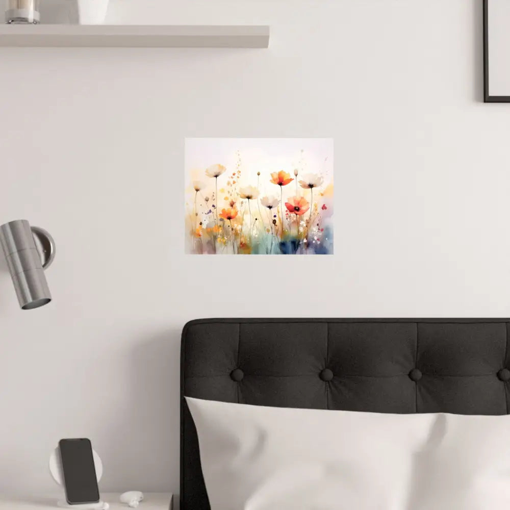 Meadow Symphony: Wildflower Watercolor Landscape Impressionist Summer Fields Poster Poster