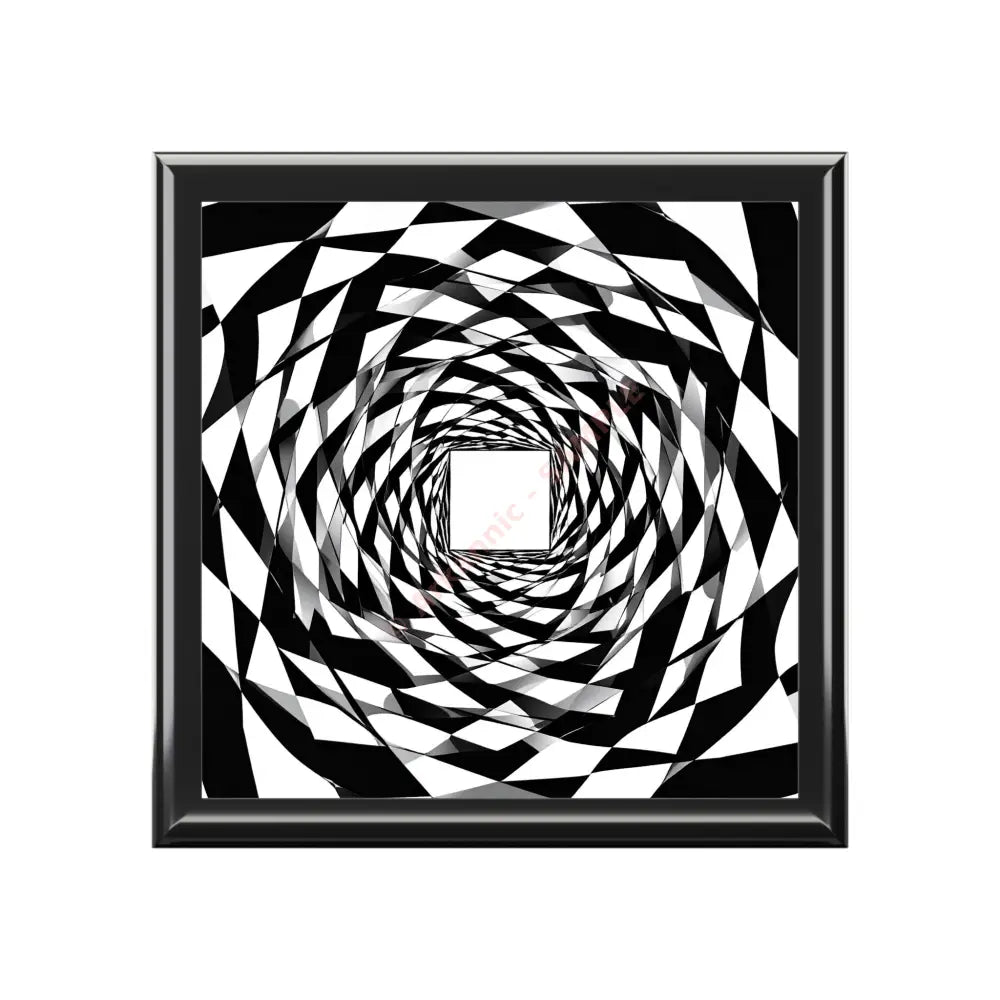 Modern Geometric Jewelry Box Black and White Decorative Storage Elegant Gift for Her Stylish Home Decor Keepsake