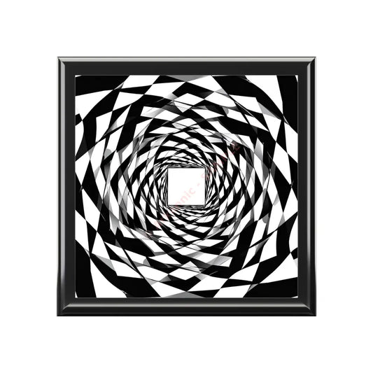 Modern Geometric Jewelry Box Black and White Decorative Storage Elegant Gift for Her Stylish Home Decor Keepsake