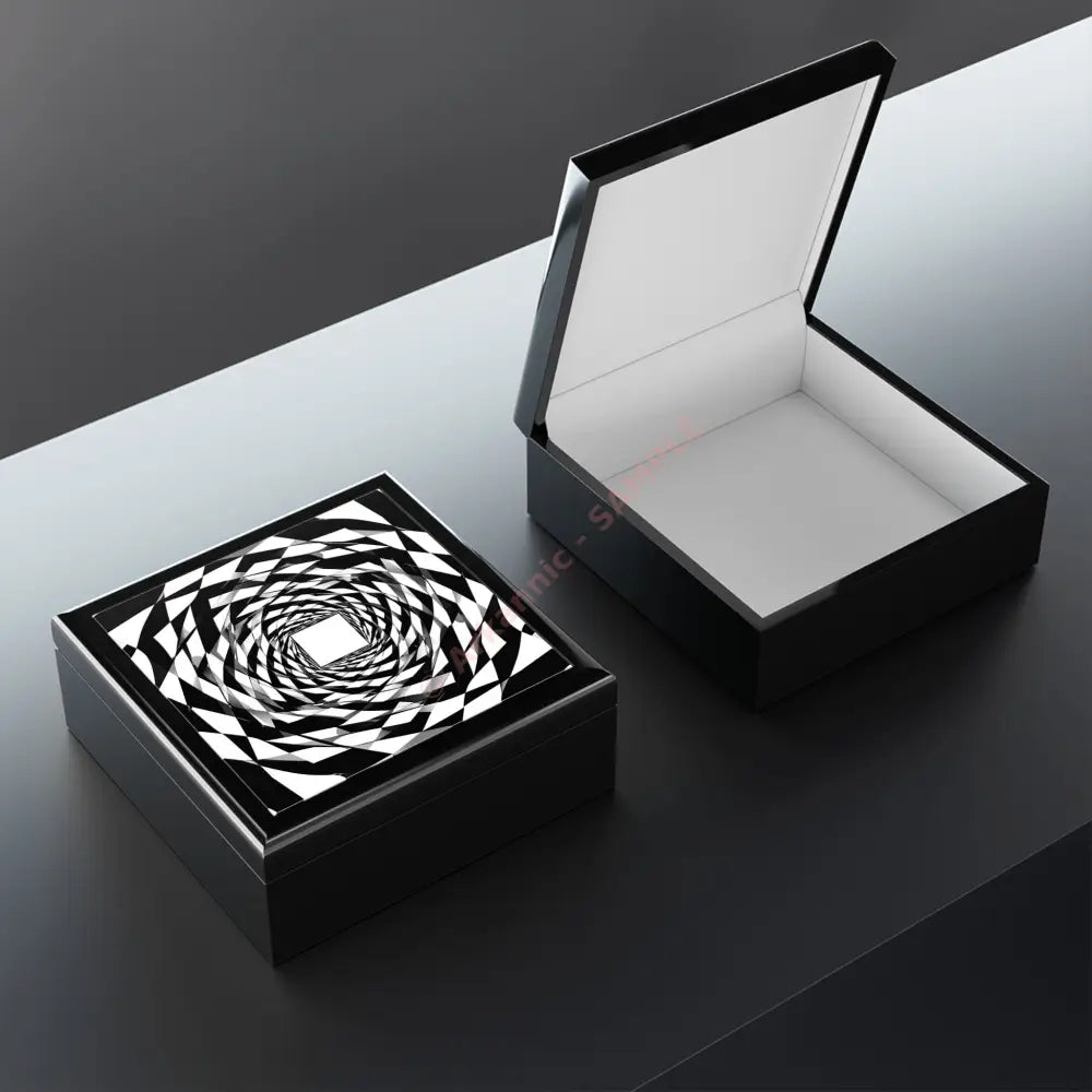 Modern Geometric Jewelry Box Black and White Decorative Storage Elegant Gift for Her Stylish Home Decor Keepsake