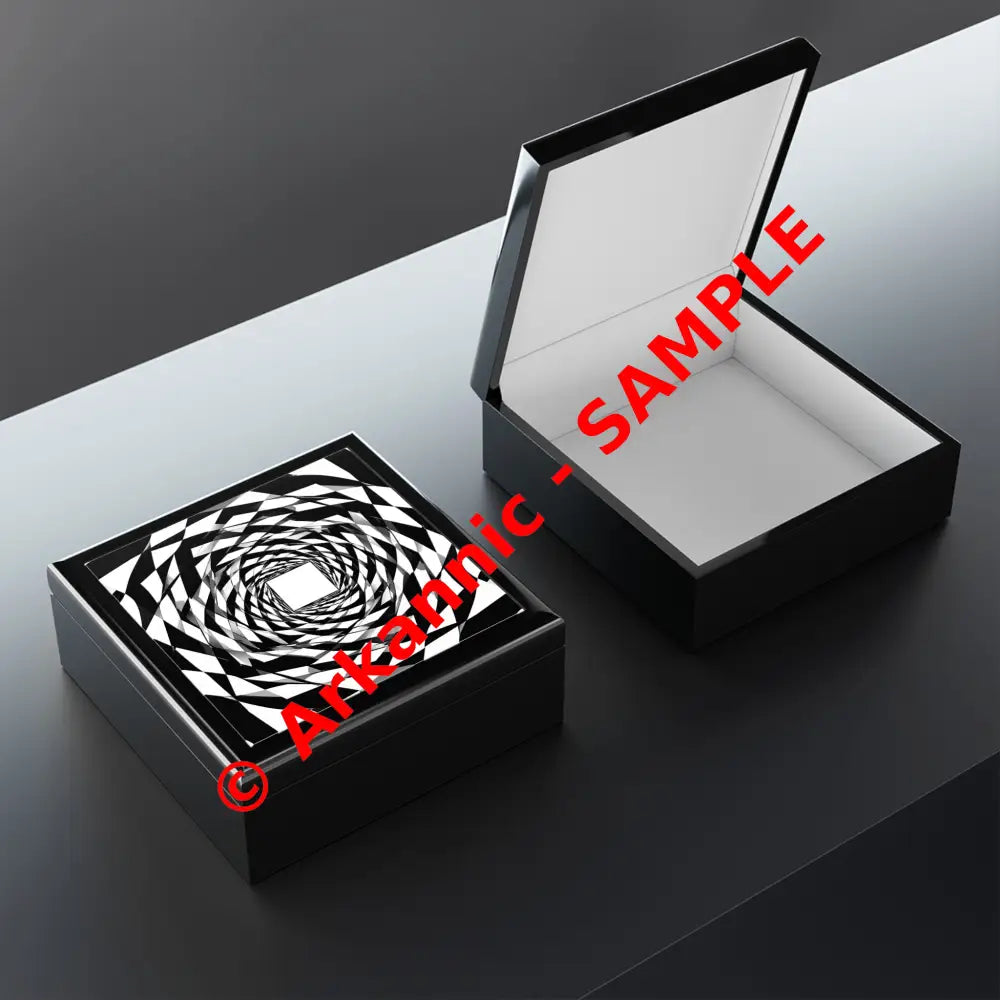 Modern Geometric Jewelry Box Black and White Decorative Storage Elegant Gift for Her Stylish Home Decor Keepsake