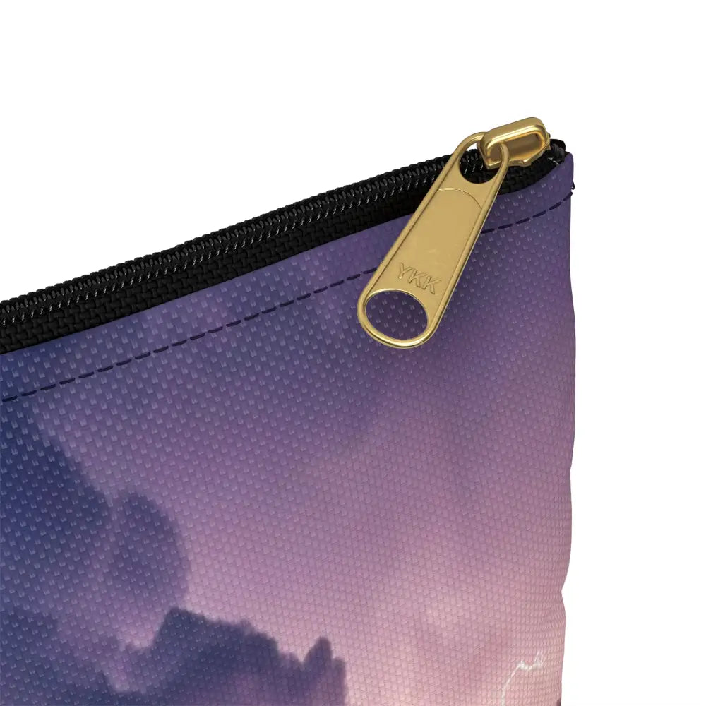Nature’s Electrical Symphony: Coastal Lightning Storm Dramatic Seascape Panorama Accessory Pouch Bags