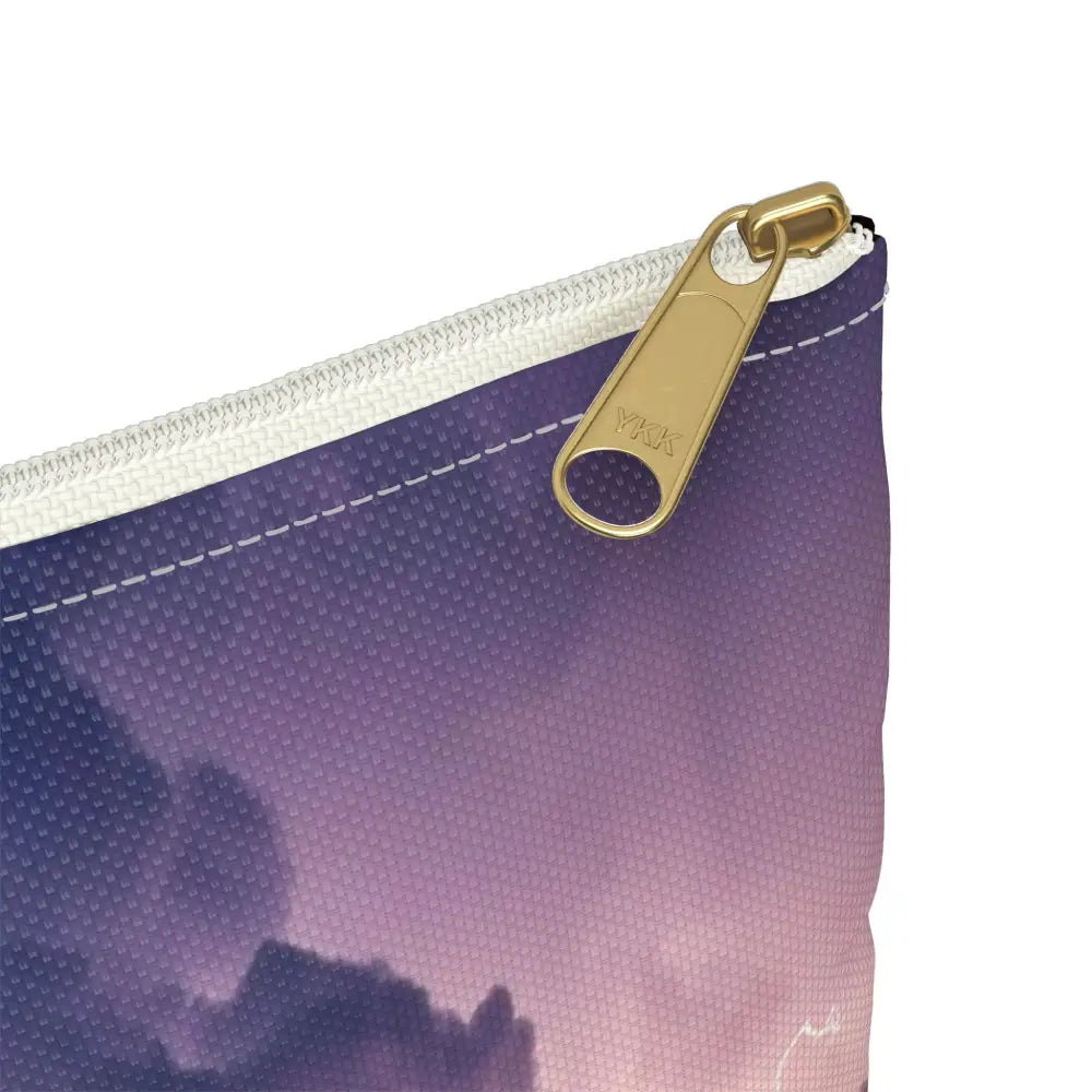 Nature’s Electrical Symphony: Coastal Lightning Storm Dramatic Seascape Panorama Accessory Pouch Bags