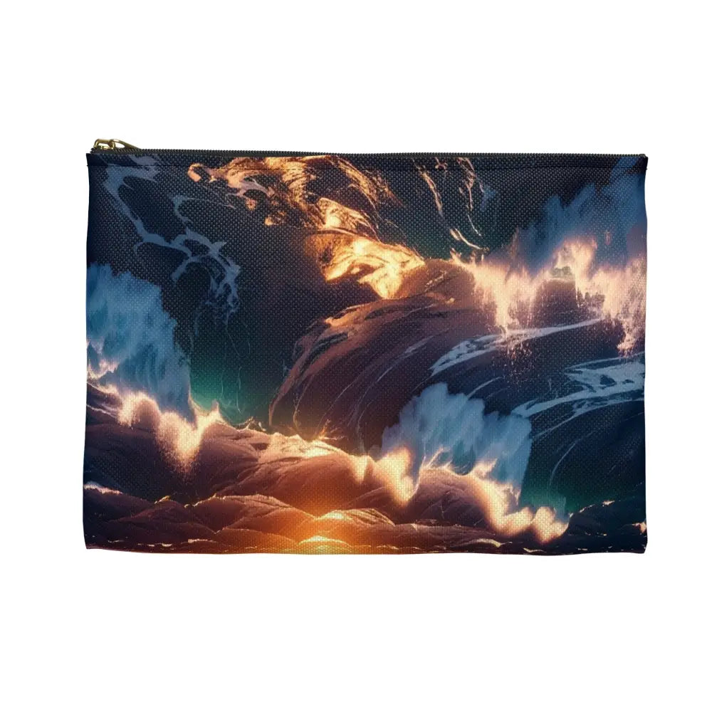 Nature’s Fury: Thunderstorm Seascape Dramatic Sunset Lightning Art Accessory Pouch Bags
