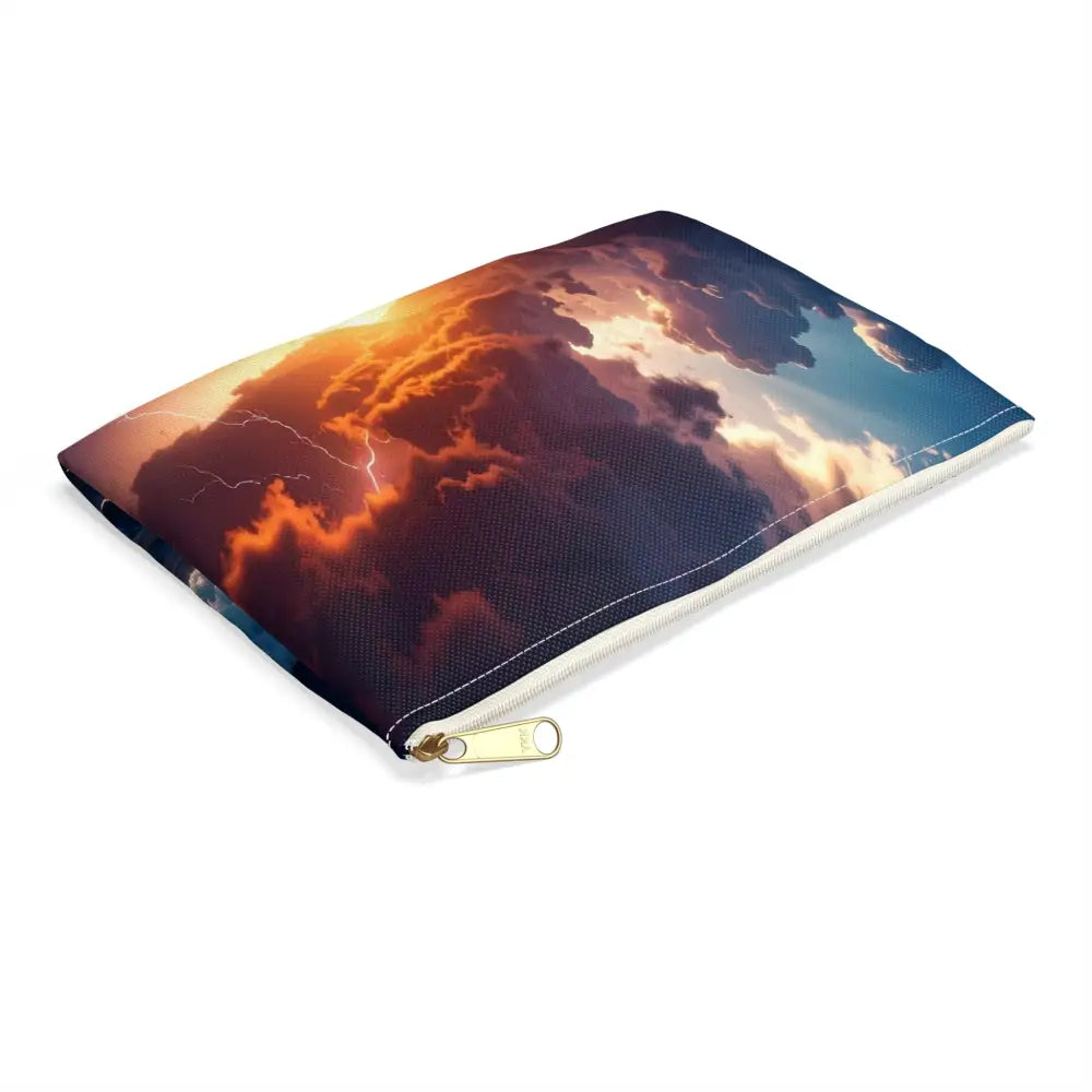Nature’s Fury: Thunderstorm Seascape Dramatic Sunset Lightning Art Accessory Pouch Bags