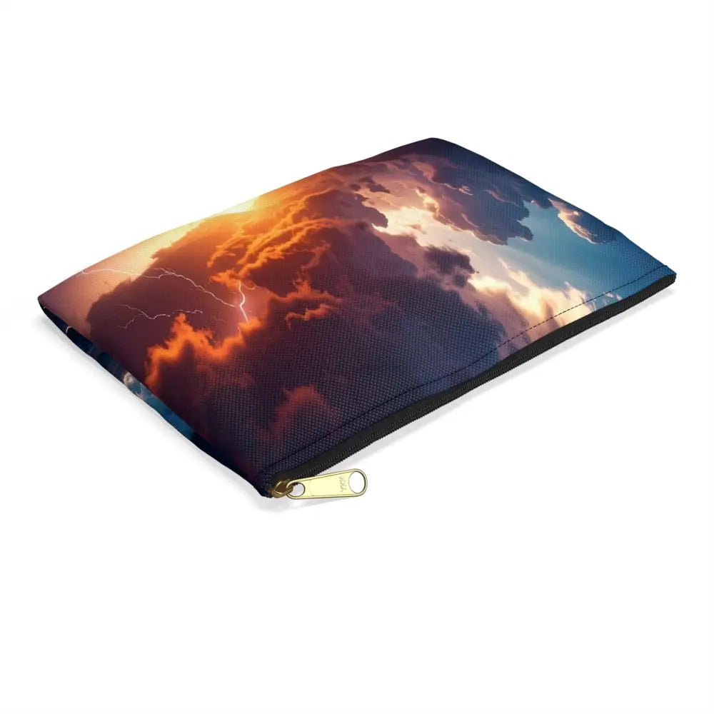 Nature’s Fury: Thunderstorm Seascape Dramatic Sunset Lightning Art Accessory Pouch Bags