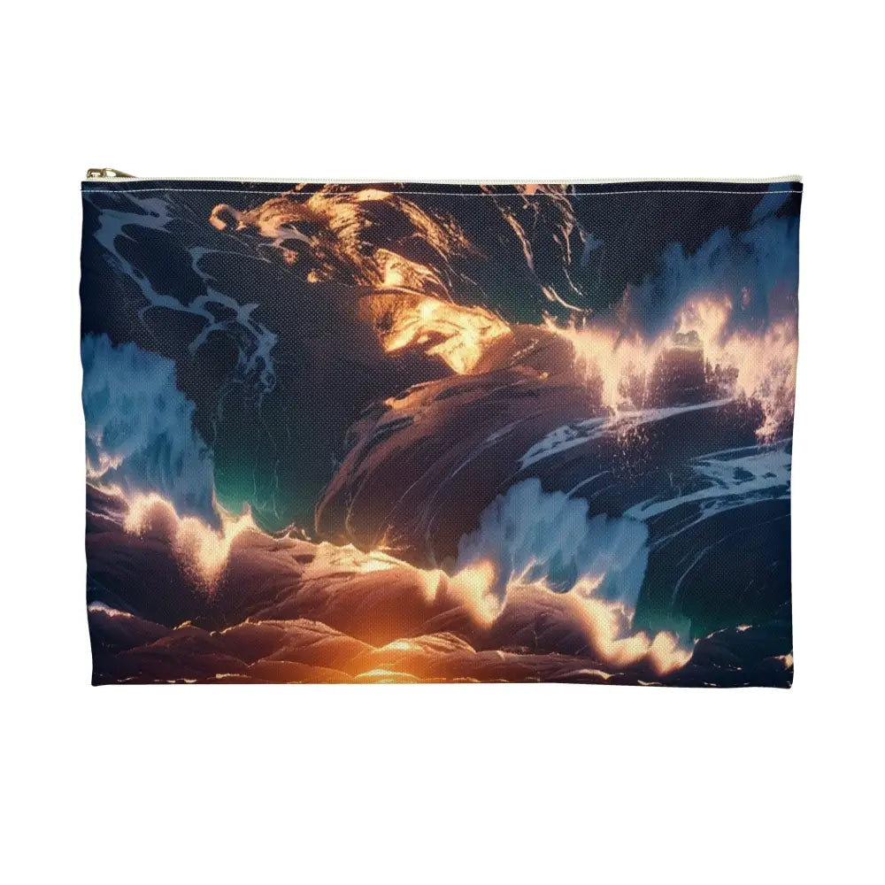 Nature’s Fury: Thunderstorm Seascape Dramatic Sunset Lightning Art Accessory Pouch Bags