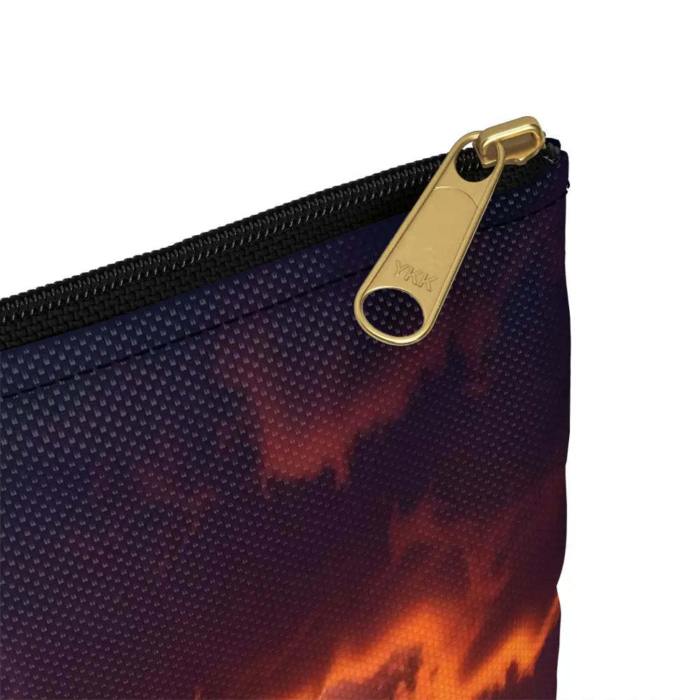Nature’s Fury: Thunderstorm Seascape Dramatic Sunset Lightning Art Accessory Pouch Bags