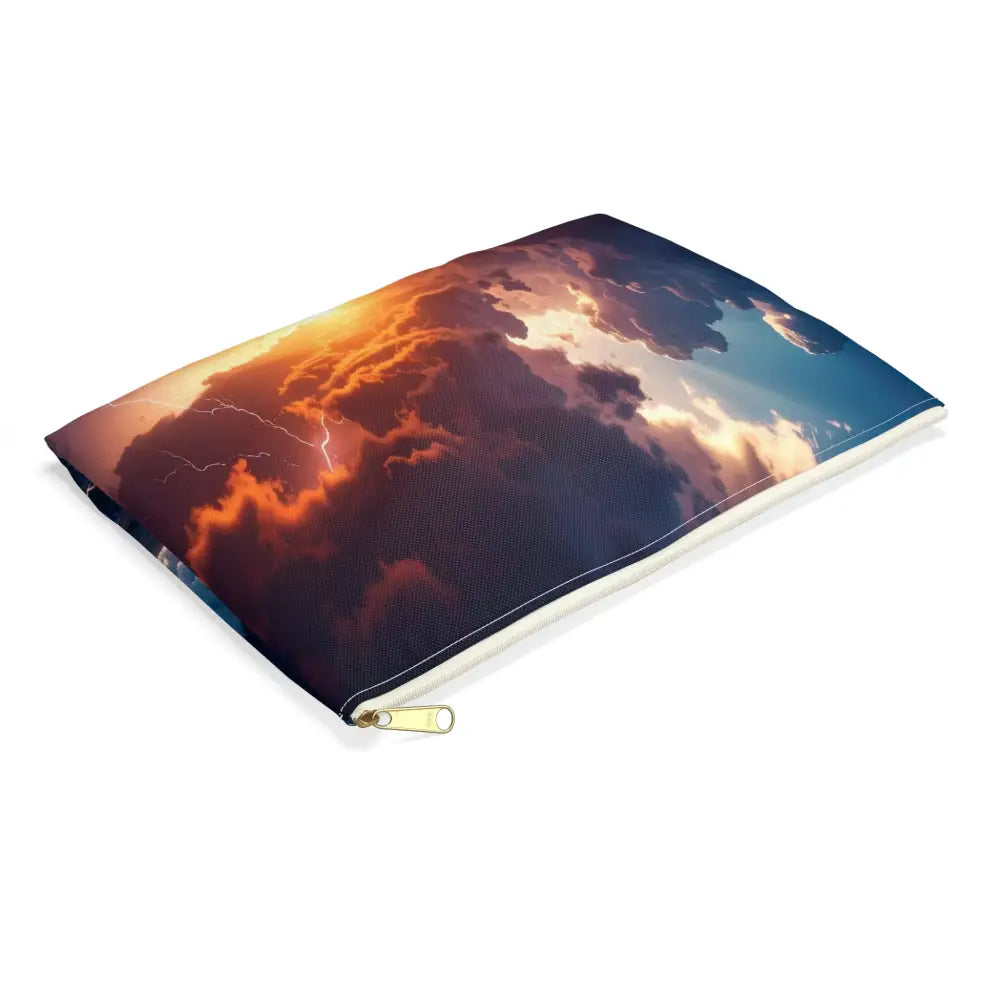 Nature’s Fury: Thunderstorm Seascape Dramatic Sunset Lightning Art Accessory Pouch Bags
