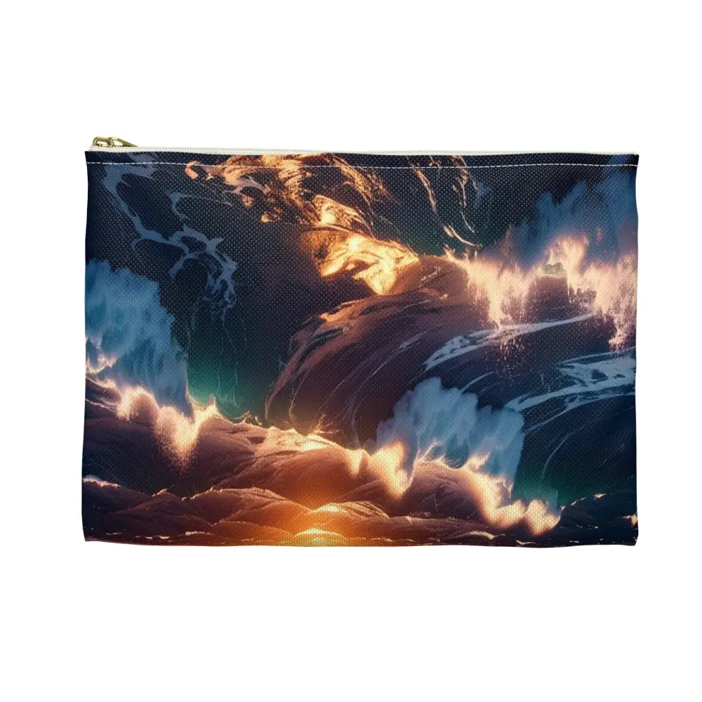 Nature’s Fury: Thunderstorm Seascape Dramatic Sunset Lightning Art Accessory Pouch Bags