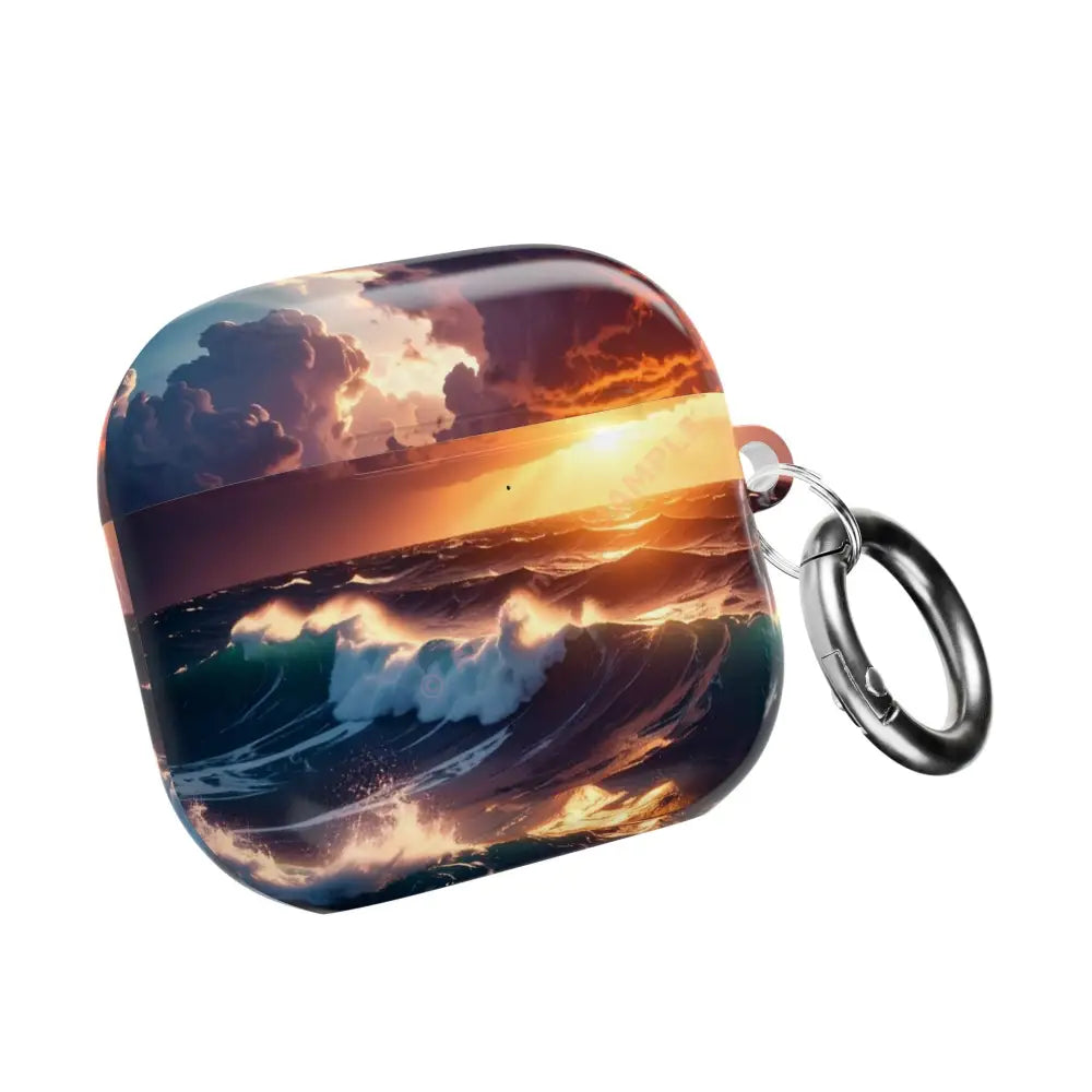 Ocean Sunset AirPod Case Sea Waves Cover Coastal Artwork Protectors Beach Lover Gift Trendy Tech Accessories AirPods