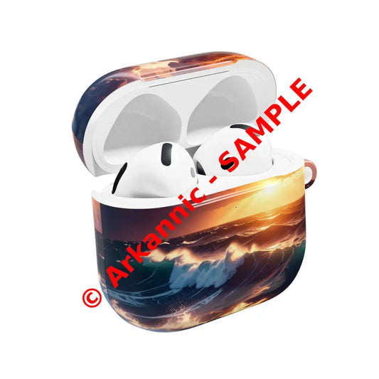 Ocean Sunset AirPod Case Sea Waves Cover Coastal Artwork Protectors Beach Lover Gift Trendy Tech Accessories AirPods