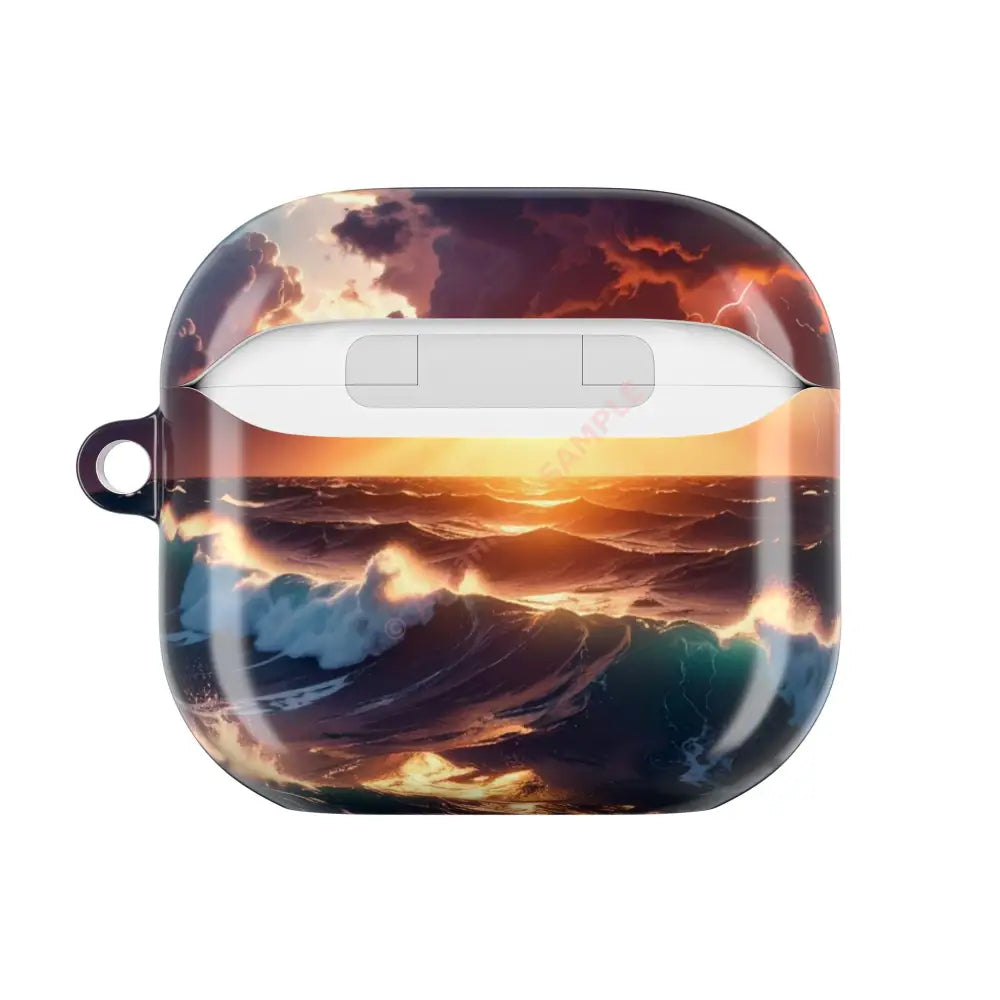Ocean Sunset AirPod Case Sea Waves Cover Coastal Artwork Protectors Beach Lover Gift Trendy Tech Accessories AirPods