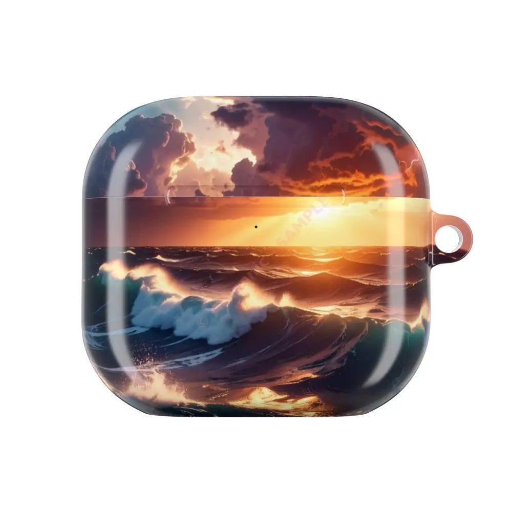 Ocean Sunset AirPod Case Sea Waves Cover Coastal Artwork Protectors Beach Lover Gift Trendy Tech Accessories AirPods