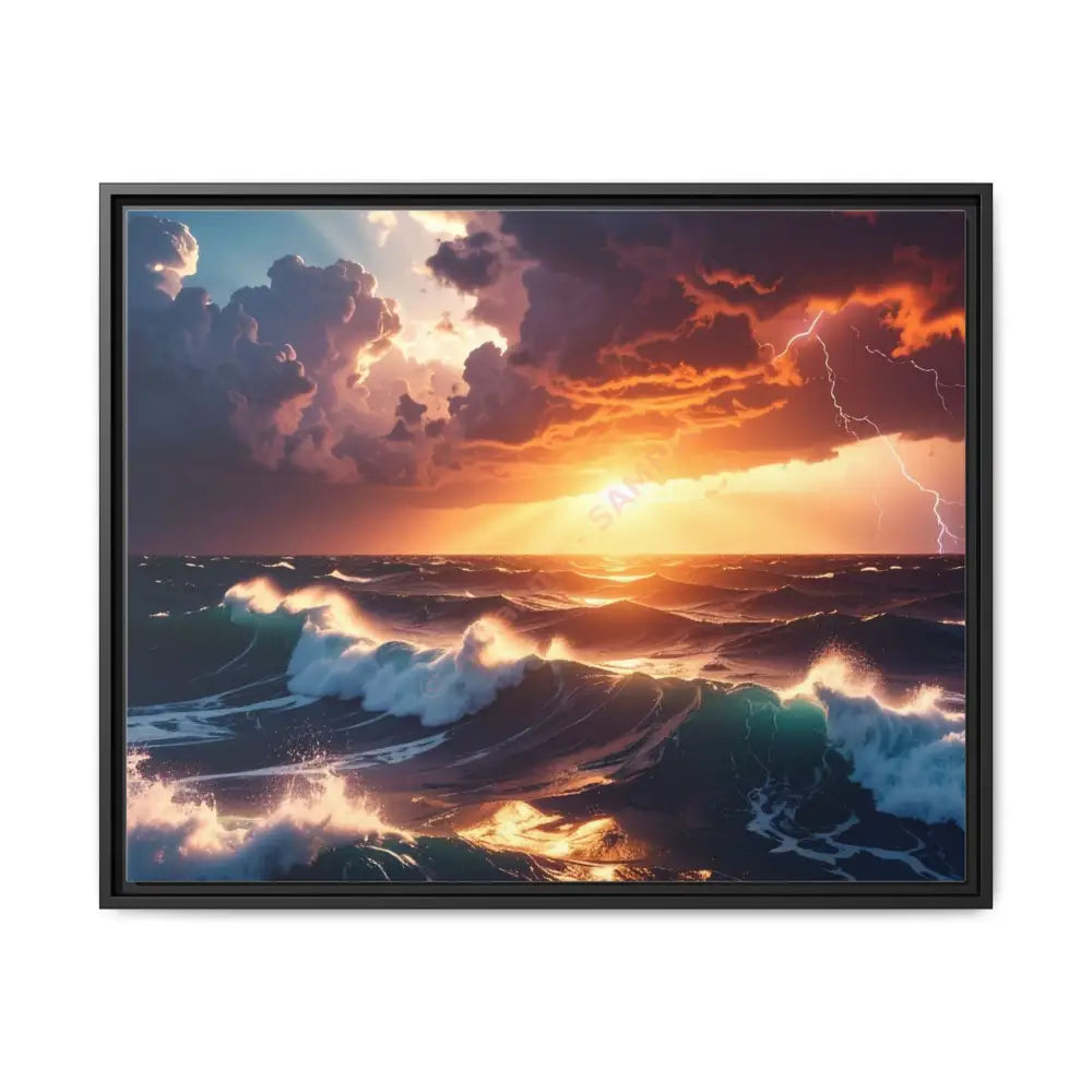 Ocean Sunset Framed Canvas Art Seascape Wall Art Coastal Theme Home Decor Perfect Gift for Nature Lovers 30’’ x 24’’