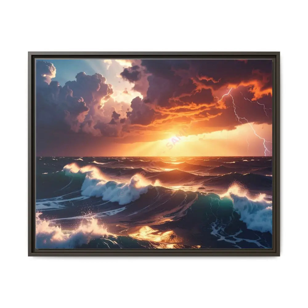 Ocean Sunset Framed Canvas Art Seascape Wall Art Coastal Theme Home Decor Perfect Gift for Nature Lovers 30’’ x 24’’