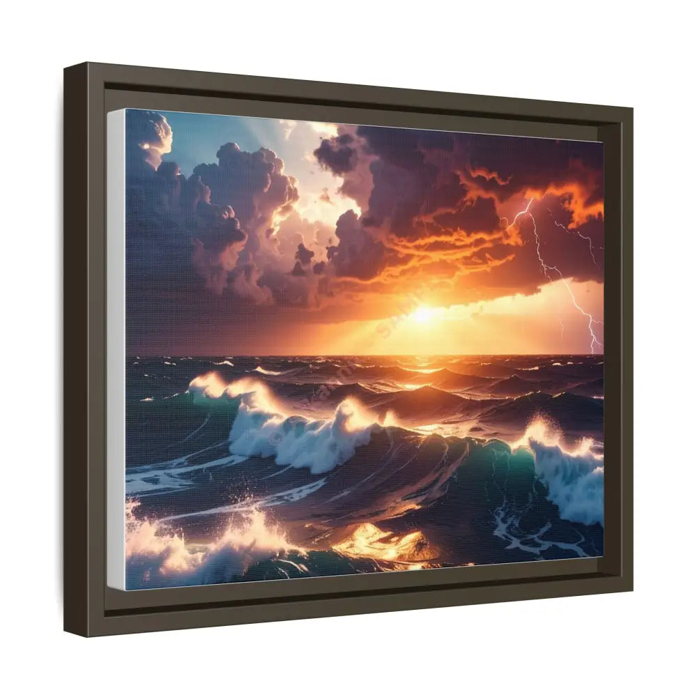 Ocean Sunset Framed Canvas Art Seascape Wall Art Coastal Theme Home Decor Perfect Gift for Nature Lovers Canvas