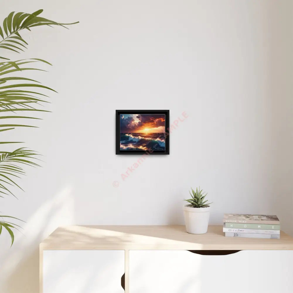 Ocean Sunset Framed Canvas Art Seascape Wall Art Coastal Theme Home Decor Perfect Gift for Nature Lovers Canvas