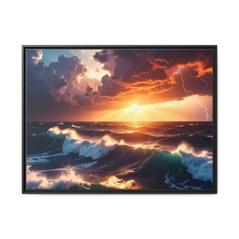 Ocean Sunset Framed Canvas Art Seascape Wall Art Coastal Theme Home Decor Perfect Gift for Nature Lovers 40’’ x 30’’