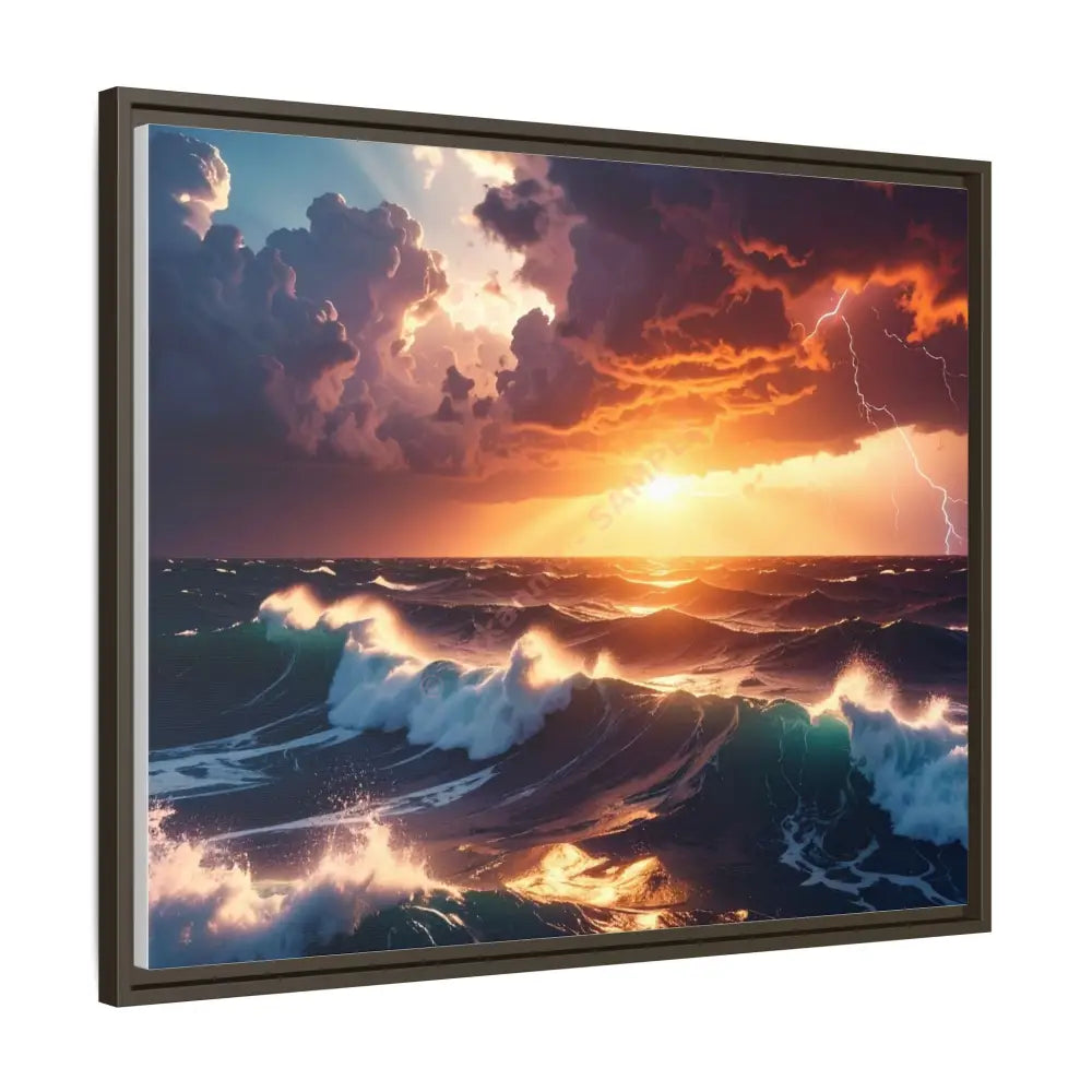 Ocean Sunset Framed Canvas Art Seascape Wall Art Coastal Theme Home Decor Perfect Gift for Nature Lovers Canvas