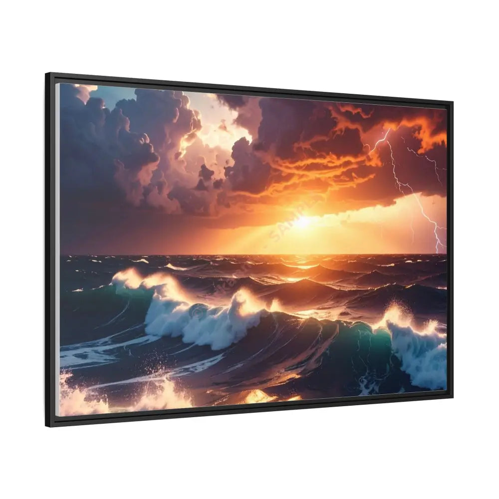 Ocean Sunset Framed Canvas Art Seascape Wall Art Coastal Theme Home Decor Perfect Gift for Nature Lovers Canvas