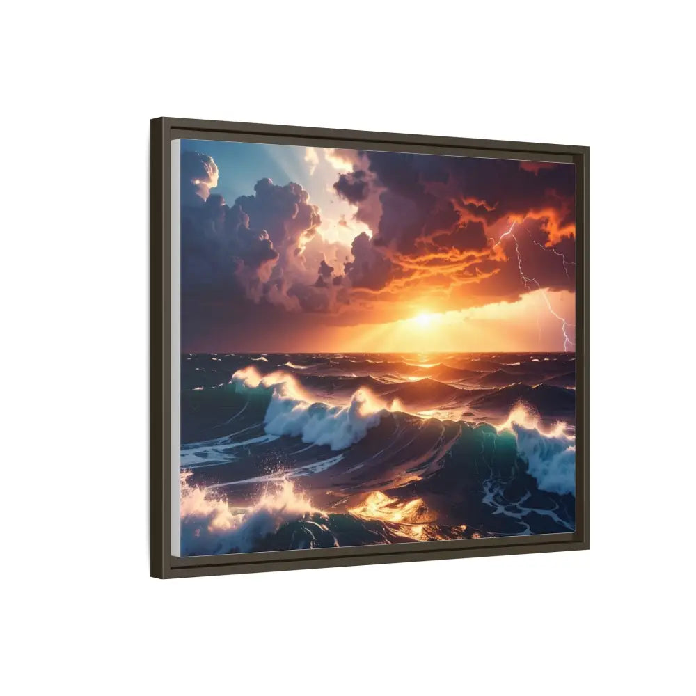 Ocean Sunset Framed Canvas Art Seascape Wall Art Coastal Theme Home Decor Perfect Gift for Nature Lovers Canvas