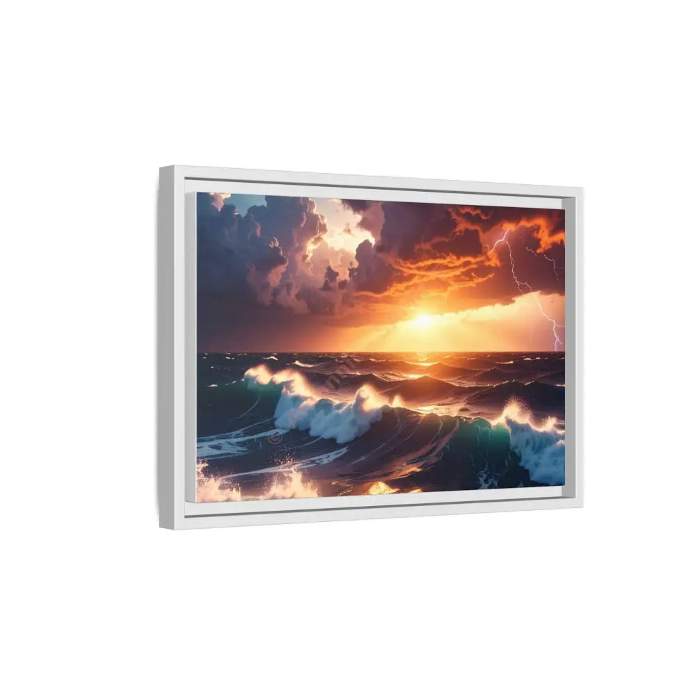 Ocean Sunset Framed Canvas Art Seascape Wall Art Coastal Theme Home Decor Perfect Gift for Nature Lovers Canvas